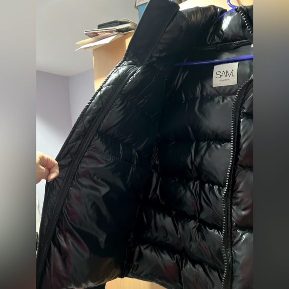 SAM Black Down Parka. Size M - Picture 9 of 14